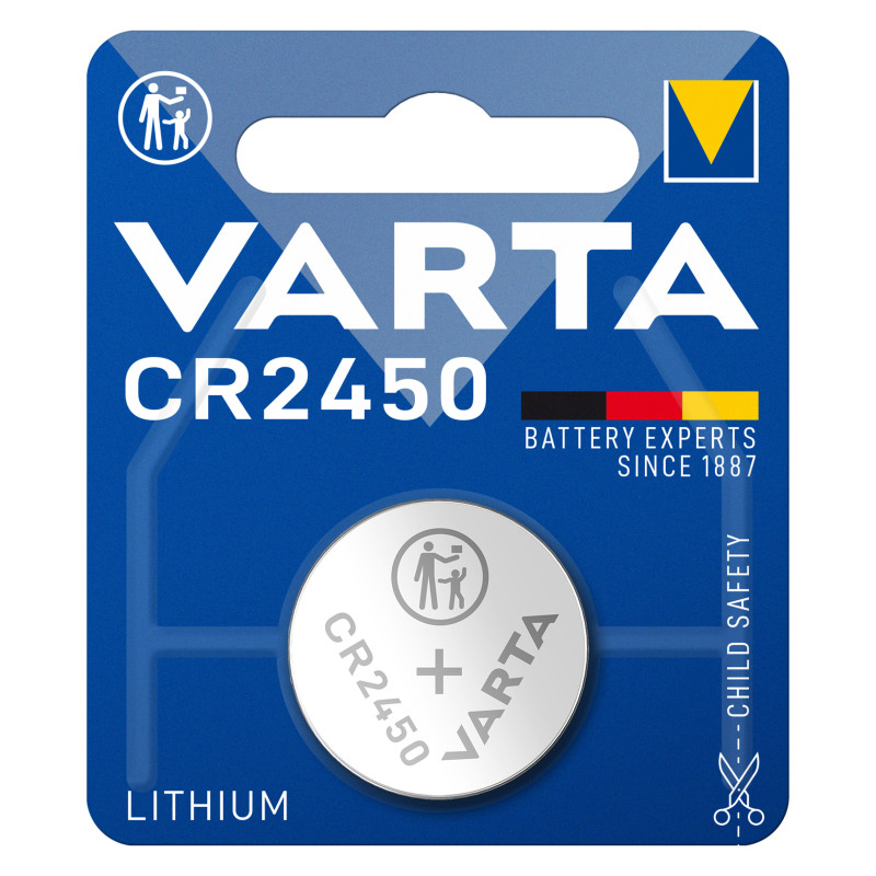 baterie litiu 3v cr2450 570mah, dimensiuni 24 x 50 mm varta blister 1 baterie litiu 3v cr2450 570mah, dimensiuni 24 x 50 mm varta blister 1