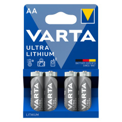 baterie litiu 1.5v aa lr6, dimensiuni 14.5 x 50.5 mm varta blister 4