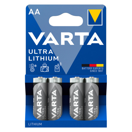 baterie litiu 1.5v aa lr6, dimensiuni 14.5 x 50.5 mm varta blister 4