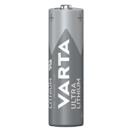 baterie litiu 1.5v aa lr6, dimensiuni 14.5 x 50.5 mm varta blister 4