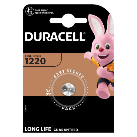baterie litiu 3v cr1220 36mah, dimensiuni 12 x 20 mm duracell blister 1