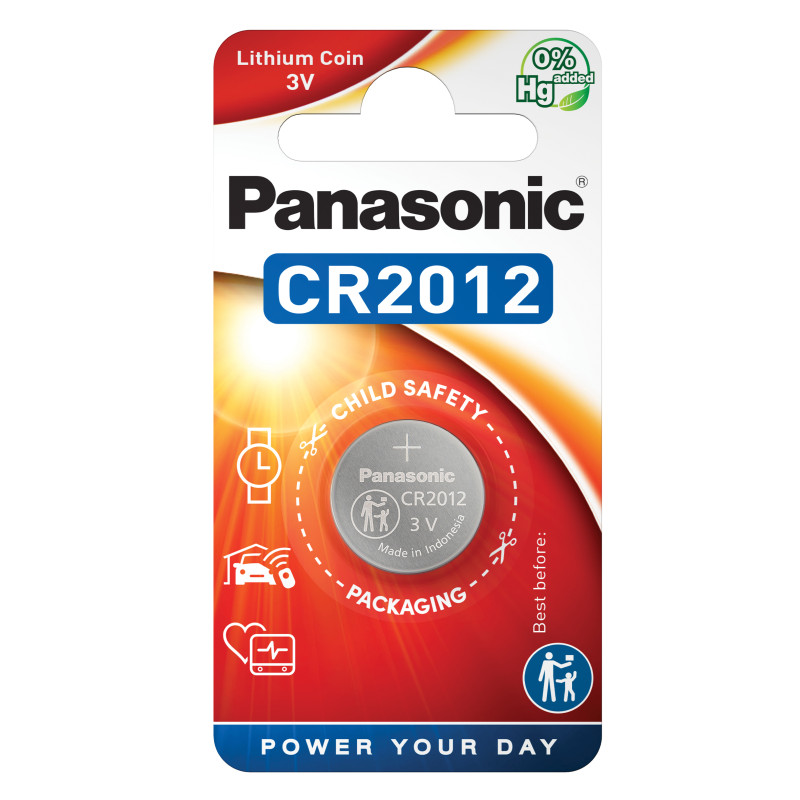 baterie litiu 3v cr2012 55mah, dimensiuni 20 x 1.2 mm panasonic blister 1 baterie litiu 3v cr2012 55mah, dimensiuni 20 x 1.2 mm panasonic blister 1