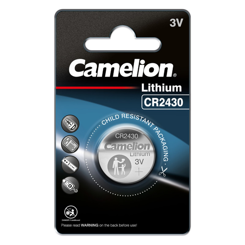 baterie litiu 3v cr2430 270mah, dimensiuni 24 x 30 mm camelion blister 1 baterie litiu 3v cr2430 270mah, dimensiuni 24 x 30 mm camelion blister 1