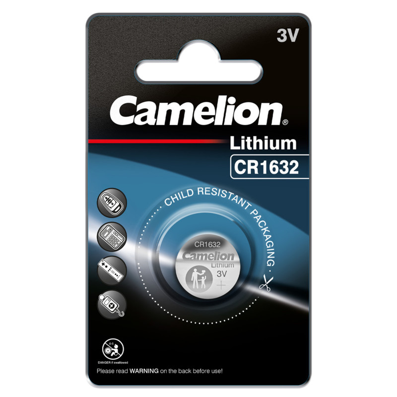 baterie litiu 3v cr1632 120mah, dimensiuni 16 x 3.2 mm camelion blister 5 baterie litiu 3v cr1632 120mah, dimensiuni 16 x 3.2 mm camelion blister 5