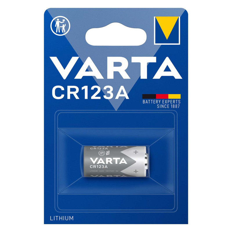 baterie litiu 3v cr123a 1430mah, dimensiuni 16.8 x 34.55 mm varta blister 1 baterie litiu 3v cr123a 1430mah, dimensiuni 16.8 x 34.55 mm varta blister 1