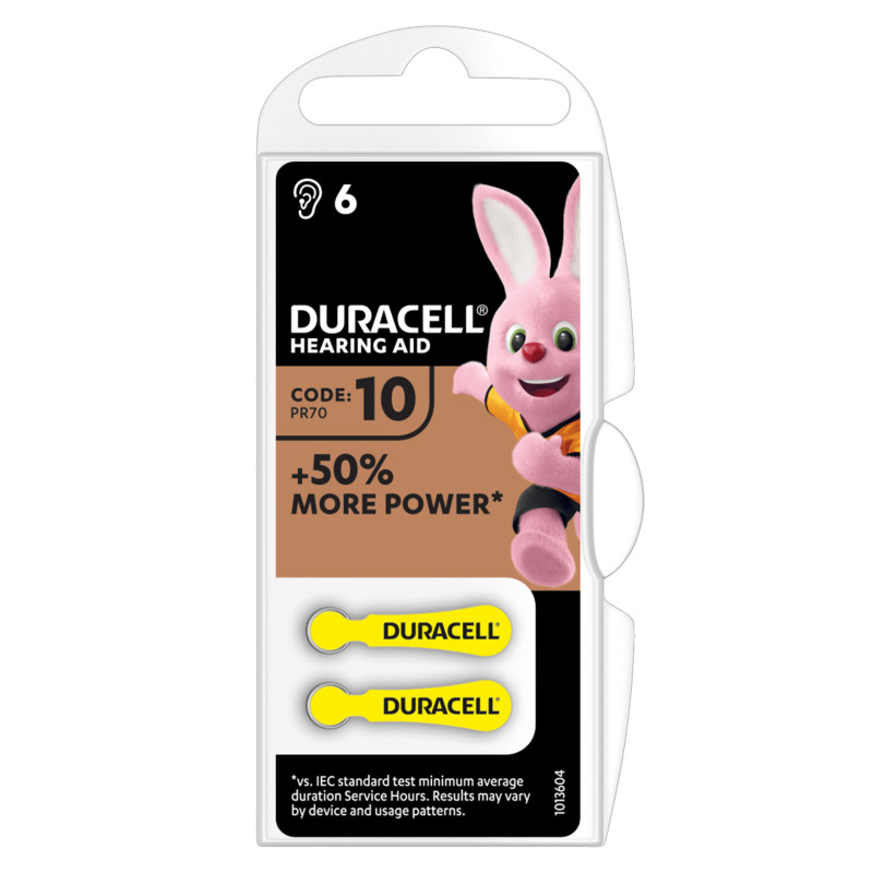 baterii aparat auditiv 10a 90mah 1.4v duracell blister 6