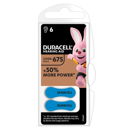 baterii aparat auditiv 675a 605mah 1.4v duracell blister 6