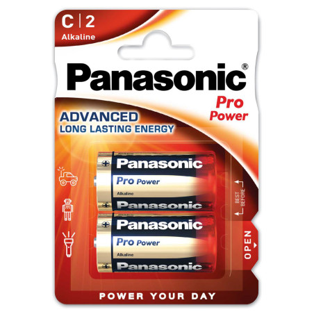 baterii alcaline c r14 1.5v panasonic pro power blister 2