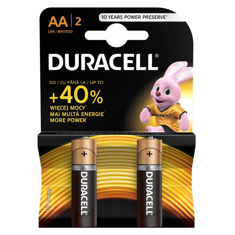 baterii alcaline aa lr6 1.5v duracell blister 2