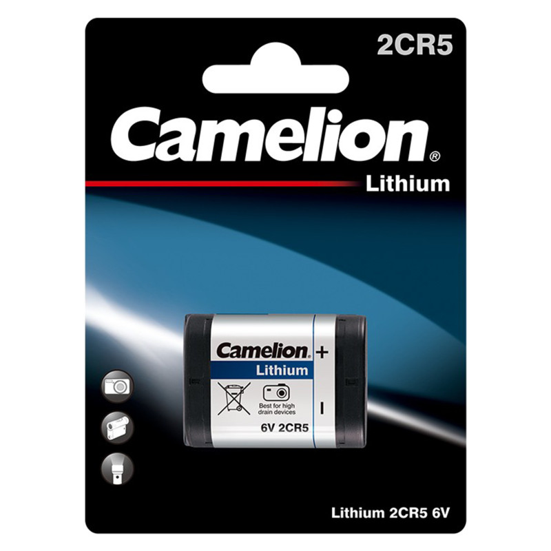 baterie litiu 6v 2cr5 1400mah, dimensiuni 34 x 17 x 45 mm camelion blister 1