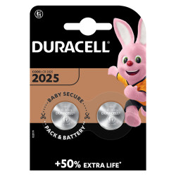 baterie litiu 3v cr2025 165mah, dimensiuni 20 x 2.5 mm duracell blister 2