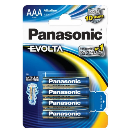 baterii alcaline aaa lr3 1.5v panasonic evolta blister 4