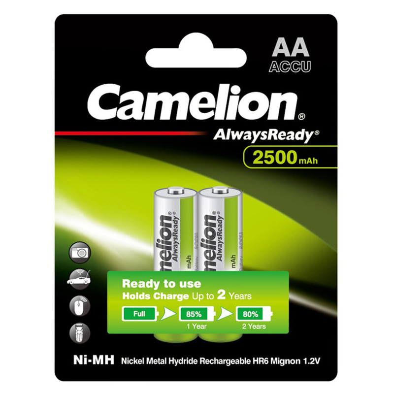 baterie reincarcabila camelion aa lr6 acumulatori preincarcati ni-mh 1.2v 2500mah blister 2