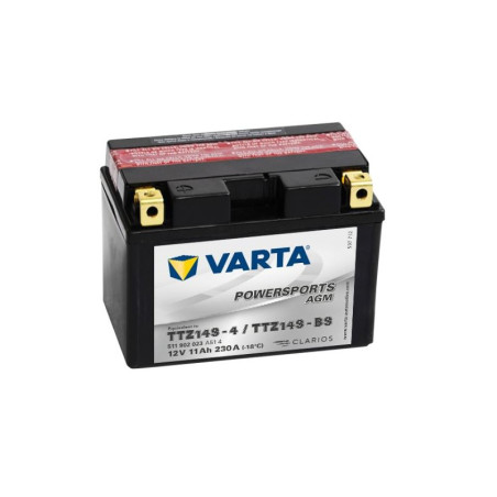 baterie moto 12v 11ah, pornire 230a, dimensiuni 150 x 87 x 110 mm varta agm borna+ stanga 511902023