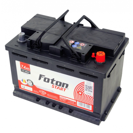 baterie auto 12v 74ah, pornire 680a, dimensiuni 278 x 175 x 190 mm borna+ dreapta foton start