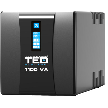 ups 1100va 600w cu stabilizator si management, 4x schuko, ecran lcd si 2x acumulator 12v 7ah, ted electric ted004628