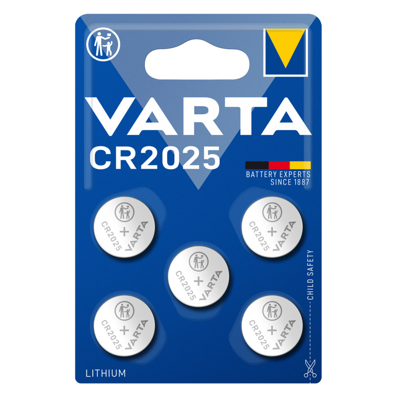 baterie litiu 3v cr2025 170mah, dimensiuni 20 x 2.5 mm varta blister 5 baterie litiu 3v cr2025 170mah, dimensiuni 20 x 2.5 mm varta blister 5