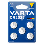 baterie litiu 3v cr2025 170mah, dimensiuni 20 x 2.5 mm varta blister 5 baterie litiu 3v cr2025 170mah, dimensiuni 20 x 2.5 mm varta blister 5