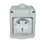 priza simpla pt schuko antigron cu capac mod ip55 spn1301