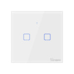 intrerupator inteligent cu touch sonoff t2 eu tx, wireless + rf 433, 2 canale, compatibil ios/android, amazon alexa/google assis