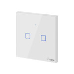 intrerupator inteligent cu touch sonoff t2 eu tx, wireless + rf 433, 2 canale, compatibil ios/android, amazon alexa/google assis