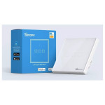 intrerupator inteligent cu touch sonoff t2 eu tx, wireless + rf 433, 3 canale, compatibil ios/android, amazon alexa/google assis