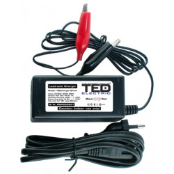 incarcator acumulator 12v putere incarcare 1a, incarca baterie pana la 20 ah, ted ted003546