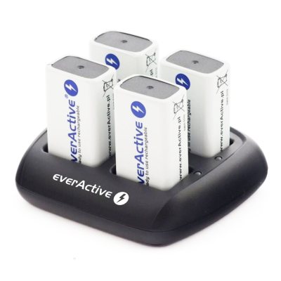 incarcator baterii reincarcabile, fara acumulatori, cu 4 canale de incarcare individuala pentru acumulatori 9v 6lr61 6lf22, ever