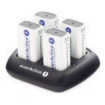 incarcator baterii reincarcabile, fara acumulatori, cu 4 canale de incarcare individuala pentru acumulatori 9v 6lr61 6lf22, ever