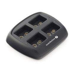 incarcator baterii reincarcabile, fara acumulatori, cu 4 canale de incarcare individuala pentru acumulatori 9v 6lr61 6lf22, ever