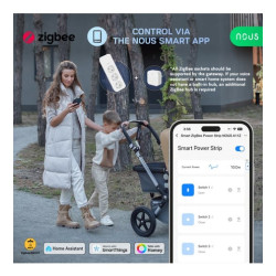 prelungitor smart nous a11z, zigbee 3.0, monitorizare consum, compatibil alexa google assistant