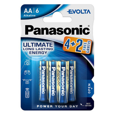 baterii alcaline aa lr6 1.5v panasonic evolta blister 6