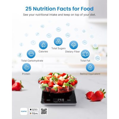 cantar smart digital nutritional de bucatarie renpho r-t001 ,   bluetooth, calorii, dieta si fitness, compatibil apple health, f