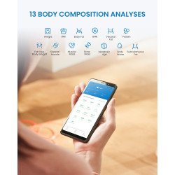 cantar smart digital renpho r-a020 ,   body composition, alimentare solara, greutate, grasime corporala, muschi, oase, bluetooth