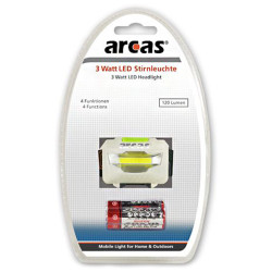 lanterna de cap cu 1 led 3w 120lm, include 3 x aaa r3, arcas