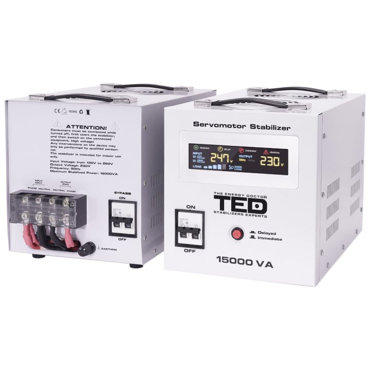 stabilizator retea maxim 15kva-svc cu servomotor monofazat new design ted005045