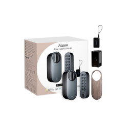 resigilat incuietoare / yala inteligenta aqara u200 kit, neagra, apple homekit