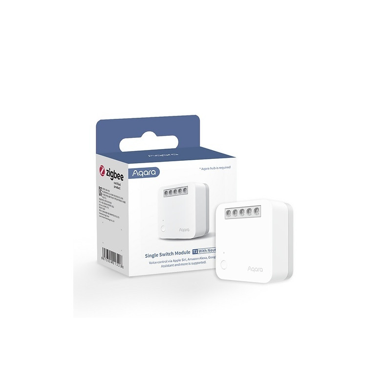 resigilat releu inteligent aqara single switch module t1, 1 canal, necesita nul, 10a, zigbee
