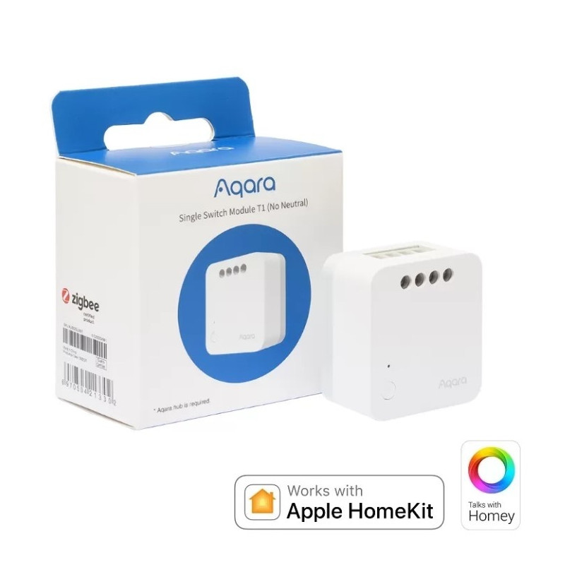 resigilat releu inteligent aqara single switch module t1, 1 canal, fara nul, 10a, zigbee