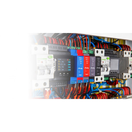 resigilat releu inteligent shelly pro 2pm - 2 canale cu contor de energie, wifi, lan, sina din, control aplicatie, compatibil am