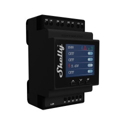 resigilat shelly pro 4pm comutator inteligent cu 4 canale, wifi, lan, sina din, contor de putere, control aplicatie, compatibil 