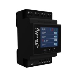 resigilat shelly pro 4pm comutator inteligent cu 4 canale, wifi, lan, sina din, contor de putere, control aplicatie, compatibil 