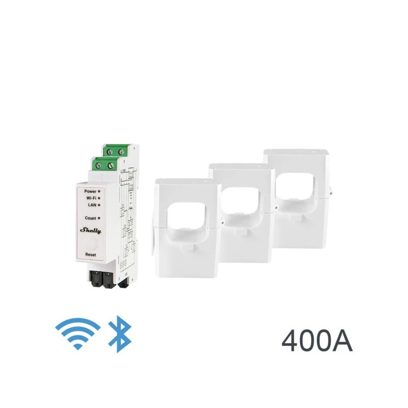 resigilat shelly pro 3em (3xclamp 400a), releu wifi 3 canale si control contactor