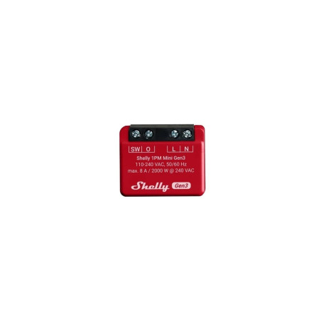 resigilat releu inteligent shelly 1pm mini gen3, 1 canal, 8a