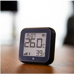 resigilat termostat shelly h&t gen3 matte black, ecran e-ink, wifi, control aplicatie