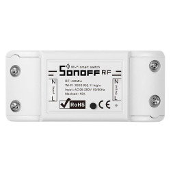resigilat sonoff rfr2 - releu inteligent monofazat, wi-fi 2.4 ghz & radiofrecventa 433 mhz, sarcina maxima 10a (2200w), con