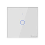 resigilat intrerupator inteligent simplu cu touch sonoff t2eu1c tx, wi-fi, compatibil amazon alexa si google assistant, sticla, 