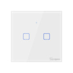 resigilat intrerupator inteligent cu touch sonoff t2 eu tx, wireless + rf 433, 2 canale, compatibil ios/android, amazon alexa/go