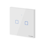 resigilat intrerupator inteligent cu touch sonoff t2 eu tx, wireless + rf 433, 2 canale, compatibil ios/android, amazon alexa/go