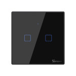 resigilat intrerupator inteligent cu touch sonoff t3 eu tx, wireless + rf 433, 2 canale, compatibil ios/android, amazon alexa/go